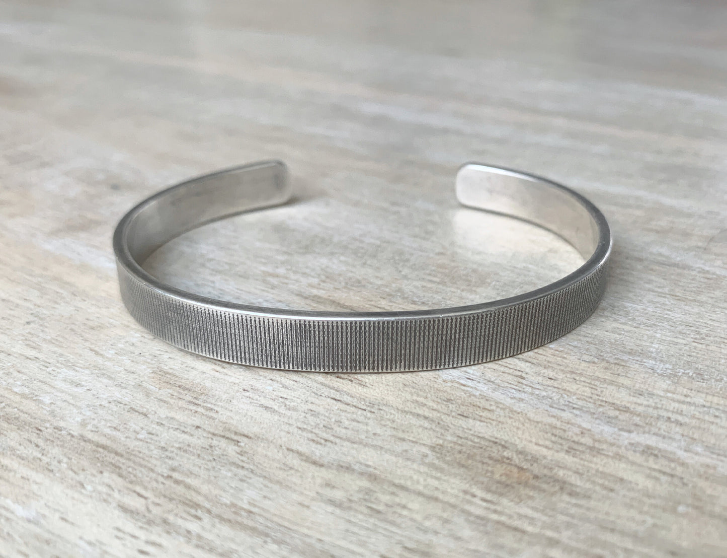 1: Men's sterling silver textured cuff bracelet