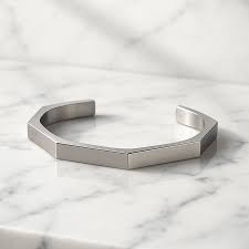 STAINLESS STEEL HEXAGONE CUFF BANGEL